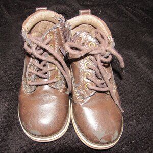 Eddie Bauer Toddler Size 8 Lace Up Zipper Boots Brown